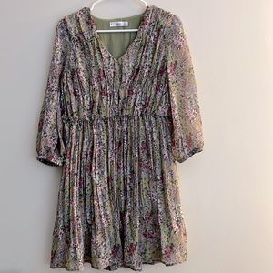 Mango green floral dress